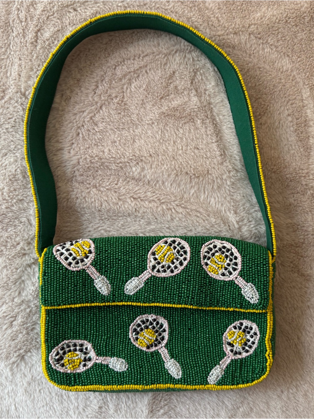 NWT Anthropologie The Fiona Beaded Bag Icon Edition Tennis - Picture 13 of 14